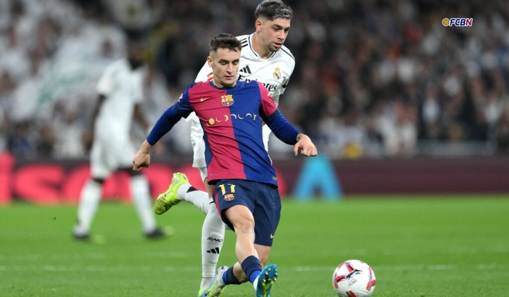 Marc Casadó ‘kicks the door’ with an assist and a ‘recital’ with Barça at the Bernabéu