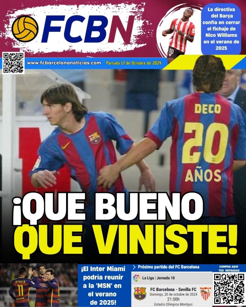 FCBN cover 10/17/2024: MESSI 20 YEARS SINCE HIS DEBUT WITH BARCELONA