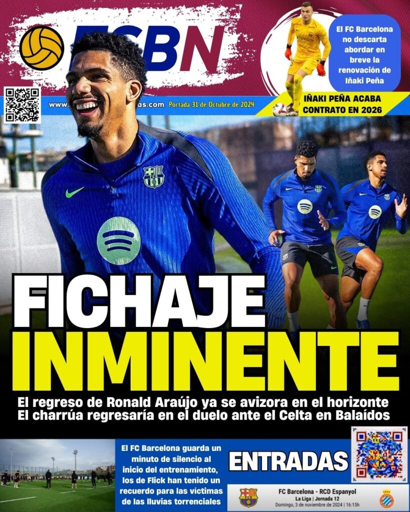 FCBN cover 10/31/2024: ARAUJO IMMINENT SIGNING