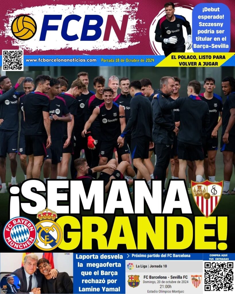 FCBN cover 10/18/2024: BIG WEEK! SEVILLA, BAYERN AND REAL MADRID