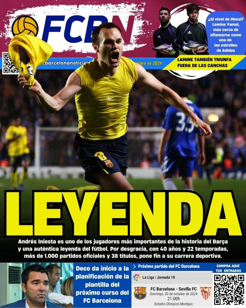 FCBN cover 09/10/2024: LEGEND INIESTA
