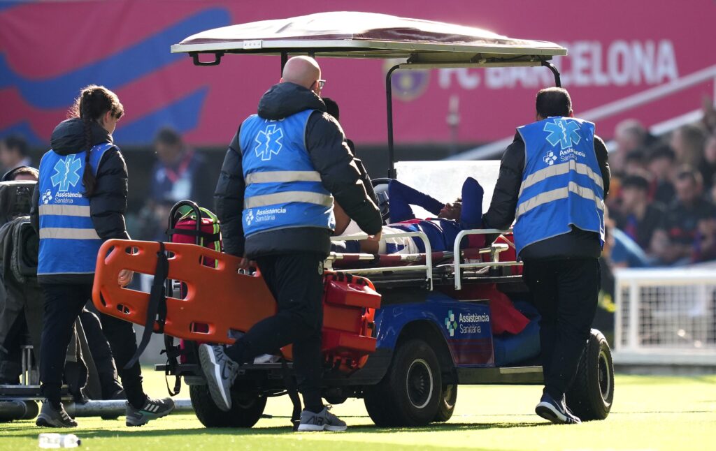 Balde has to leave the field on a stretcher, concussed and having trouble breathing