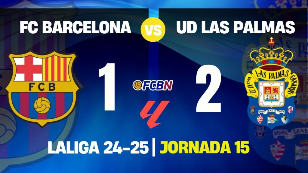 Las Palmas spoiled the party for Barça’s 125th anniversary by winning at Montjuic (1-2)