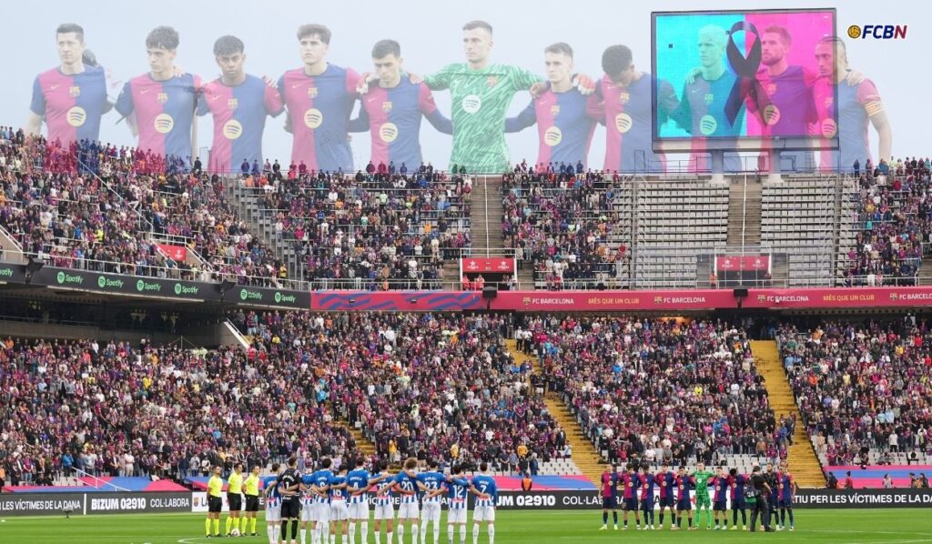 Barça-Espanyol: Minute of silence in memory of the victims of the DANA