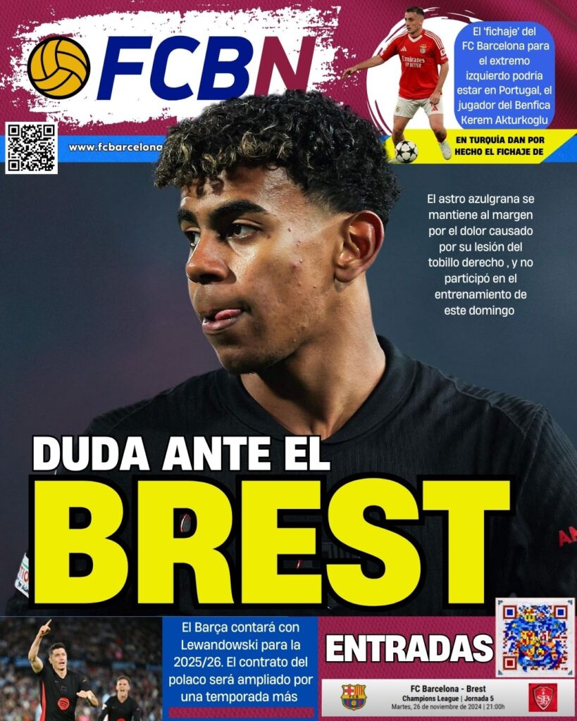 FCBN Cover 11/25/2024: DOUBT AGAINST BREST