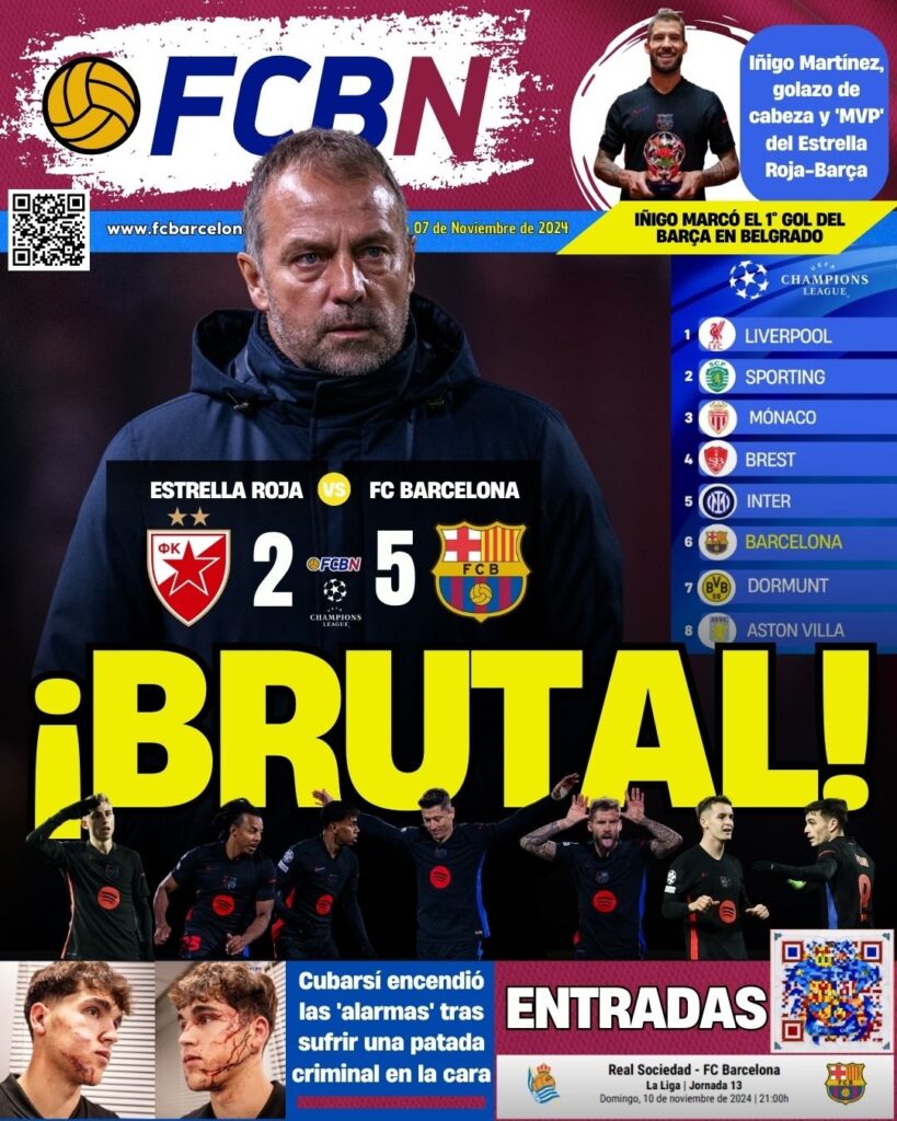 FCBN cover 11/7/2024: ESTRELLA ROJA 2-5 BARCELONA