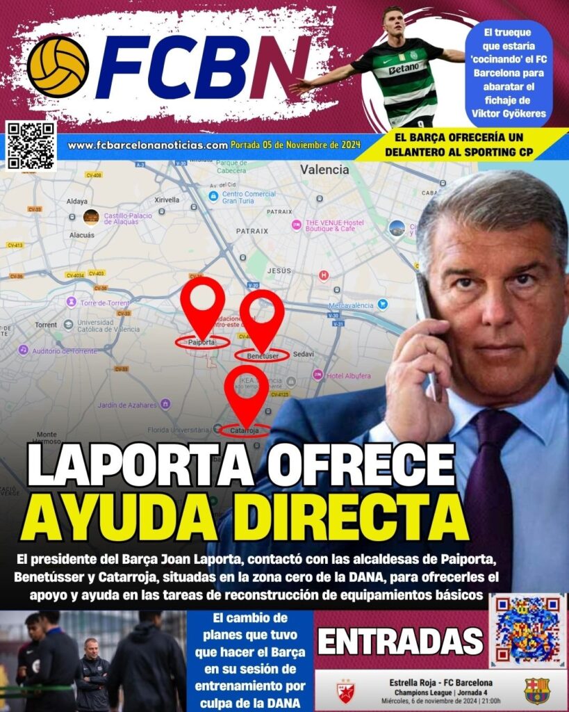 FCBN cover 11/5/2024: LAPORTA OFFERS DIRECT HELP
