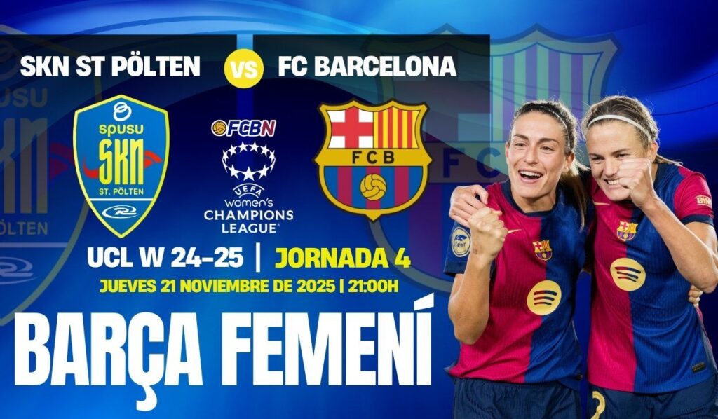St. Pölten – FC Barcelona: lineups, schedule and TV for the women’s Champions League match