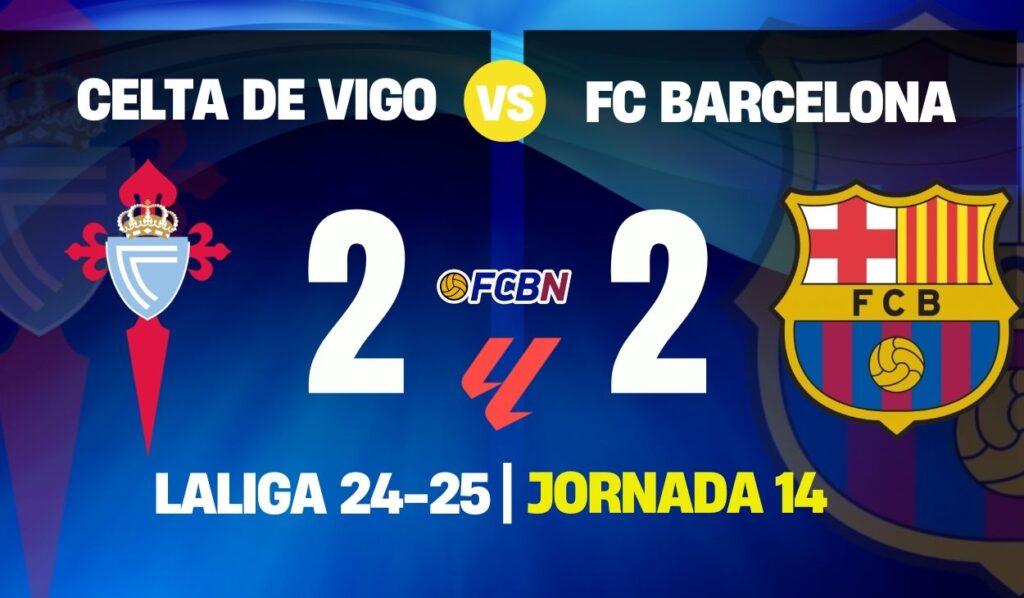 FC Barcelona draws against Celta after a crazy ending in Balaídos (2-2)