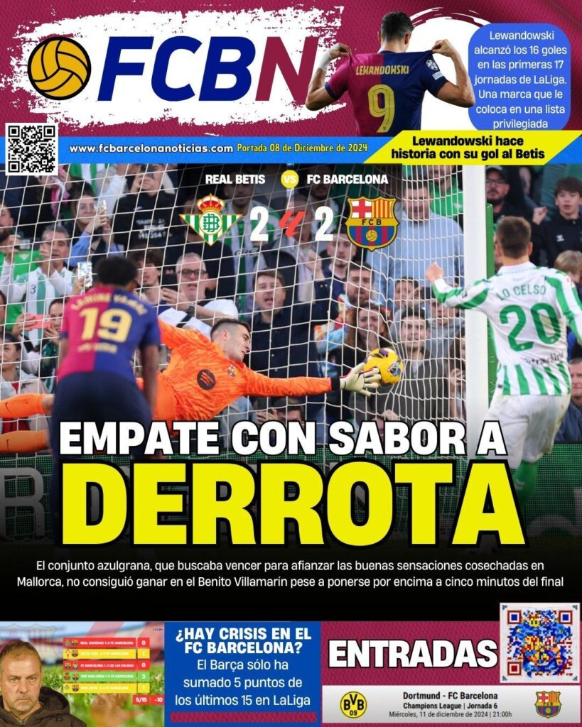 FCBN Cover 12/08/2024: DRAW TASTING LIKE A DEFEAT