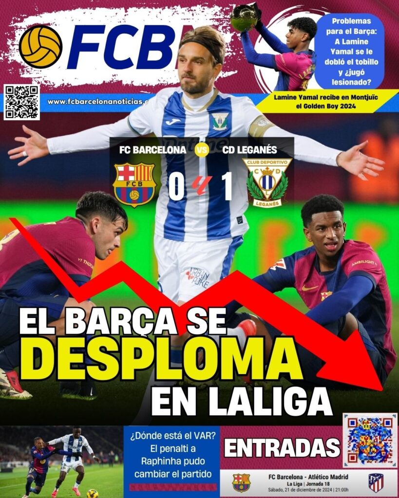 FCBN Cover 12/16/2024: BARÇA COLLAPSES IN THE LEAGUE