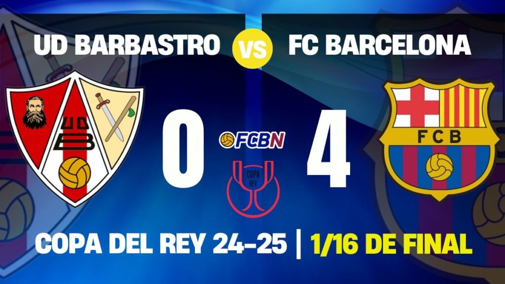 Barça breaks its bad streak and starts 2025 by beating Barbastro in the Cup (0-4)