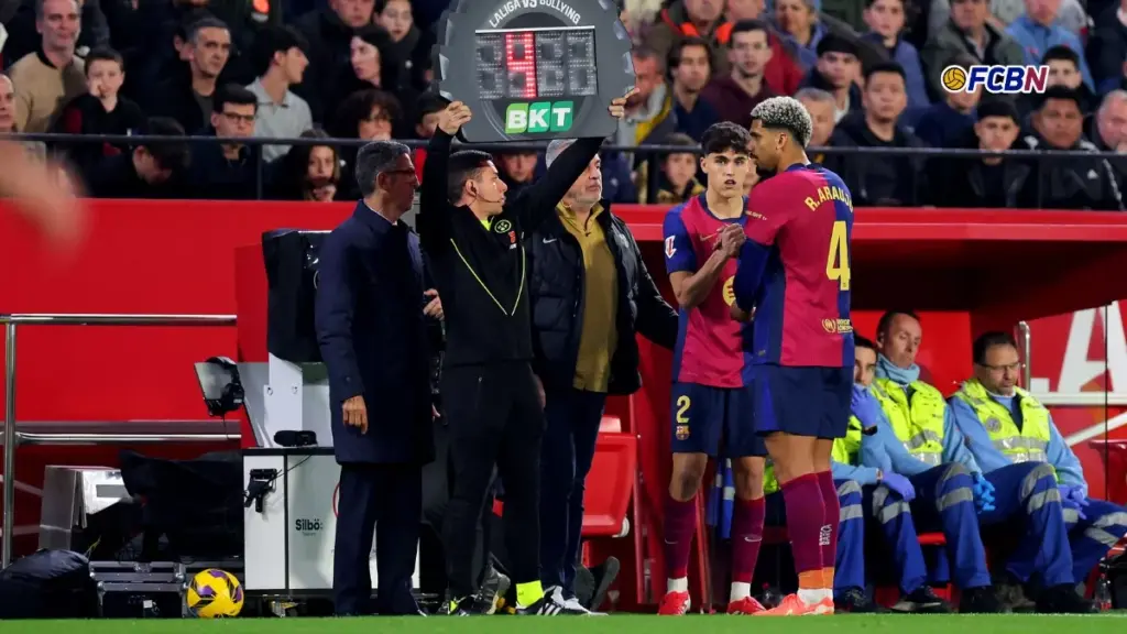 Alarms at FC Barcelona! Ronald Araujo leaves injured against Sevilla