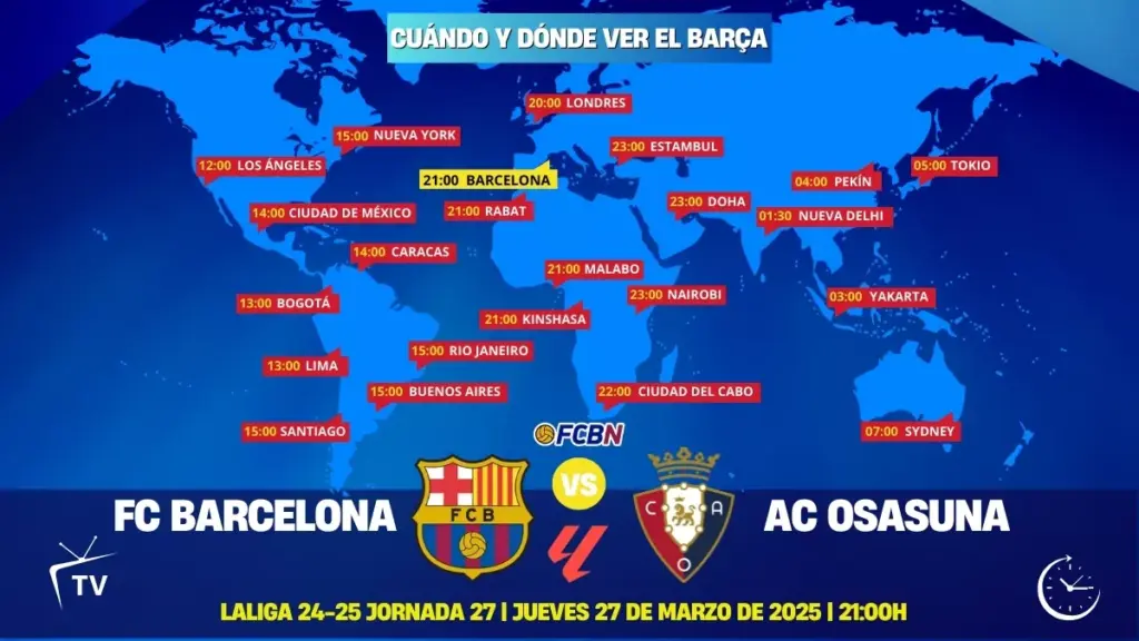 FC Barcelona vs Osasuna live and online: When and where to watch the match on TV