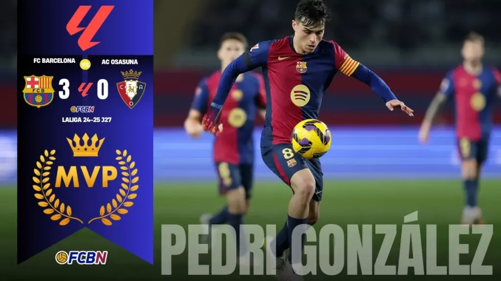 Pedri repeats as MVP for the 8th consecutive matchday in La Liga with Barça