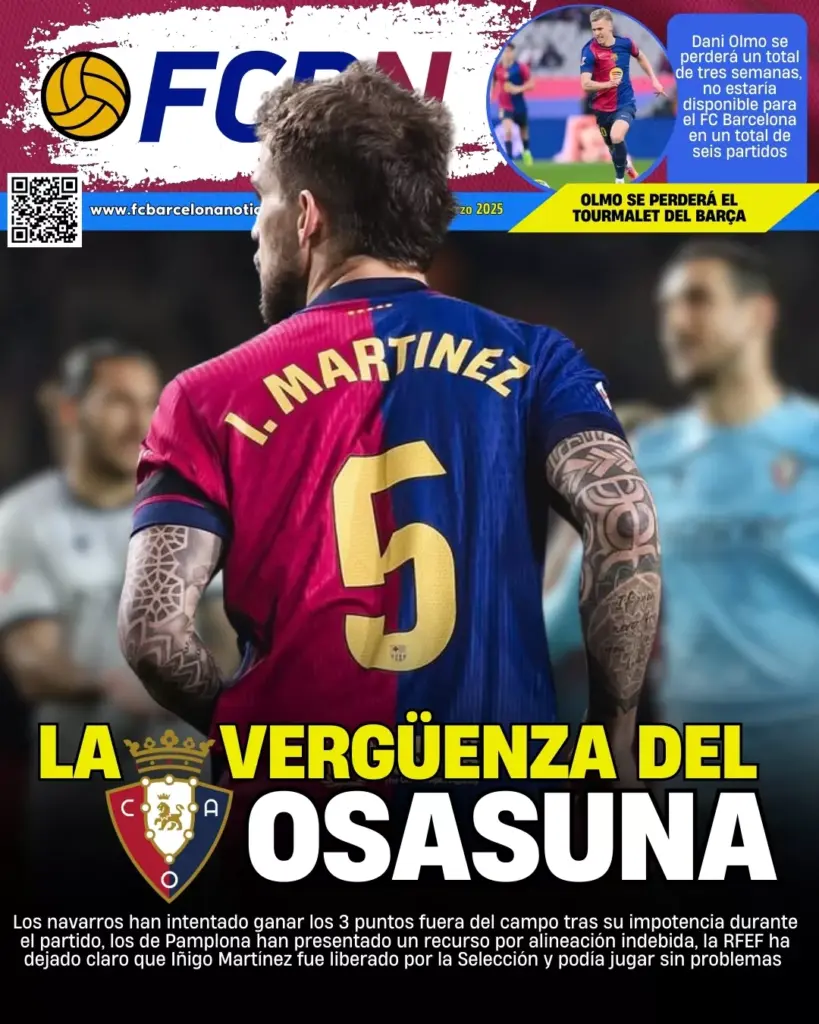 FCBN Cover 29/03/2025: THE SHAME OF OSASUNA