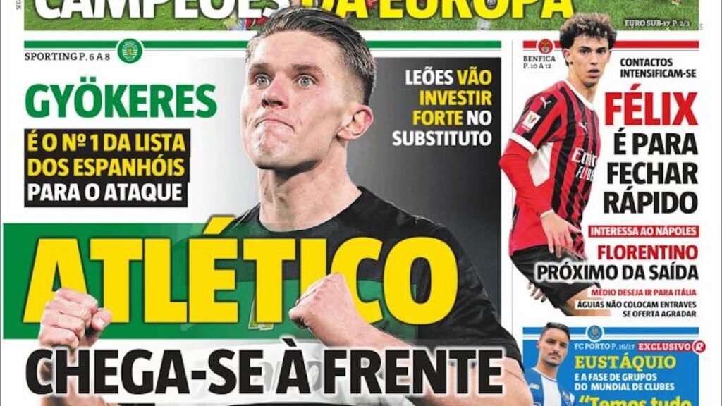 Atlético takes the lead in the signing of Viktor Gyokeres, according to Record