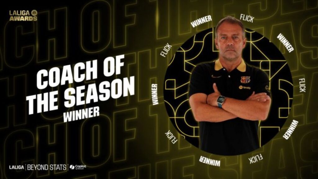 Hansi Flick, chosen as the best coach of LaLiga EA Sports 2024/25