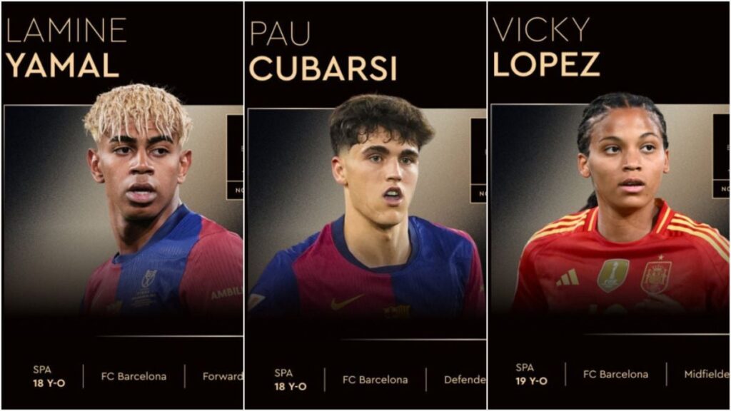 A Barça trio in the 2025 Kopa: Cubarsí, Lamine Yamal and Vicky López, nominated