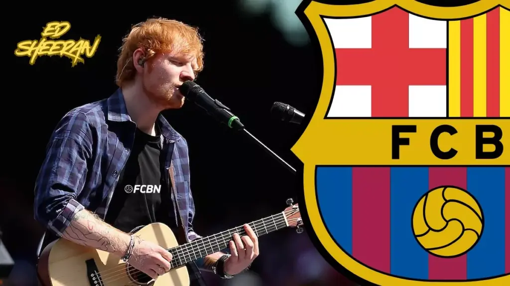 Ed Sheeran, star of the Madrid-Barça Clásico jersey