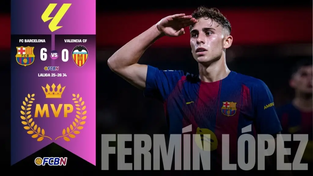 Fermín shines again at the Johan Cruyff Stadium: double and MVP