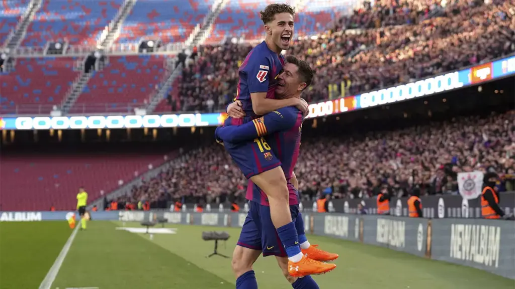 Fermín López celebrates his centenary with Barça with a goal and a great game