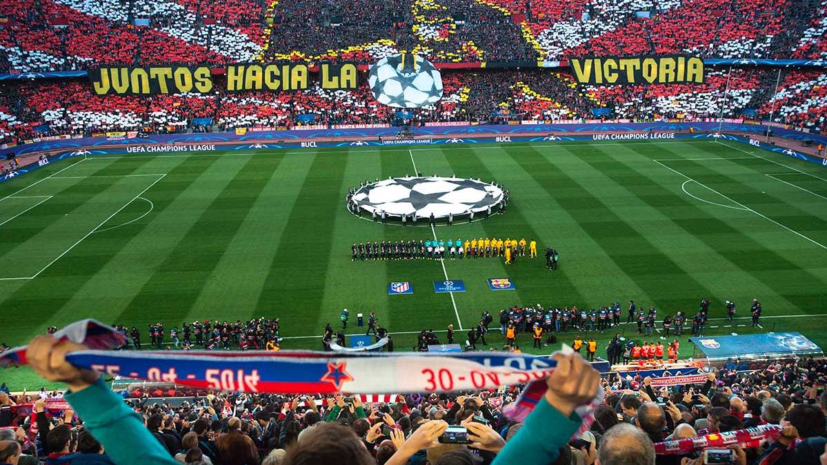 El Calderón, en un Atlético-Barcelona de Champions.