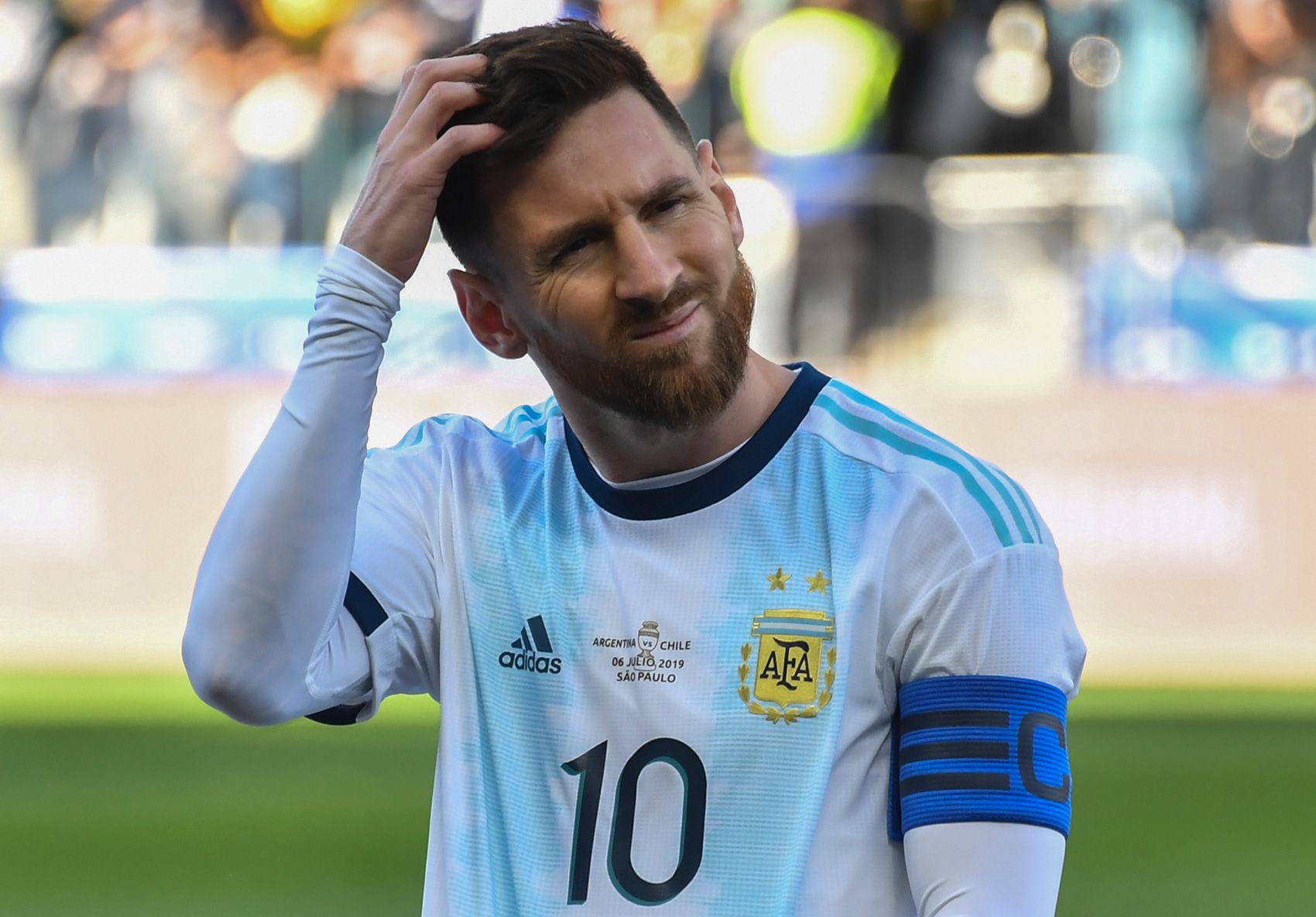 Leo Messi en un partido de Argentina en la Copa América