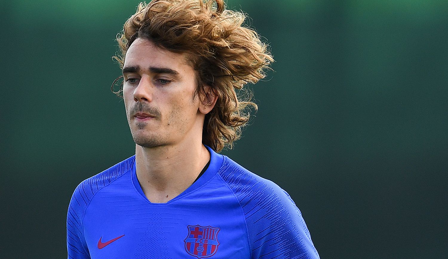 Antoine Griezmann, doing an exercise in the preparatory session of Barcelona
