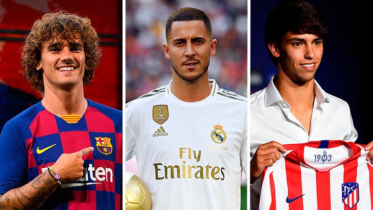 Griezmann, Hazard and Joao Félix, of left to right