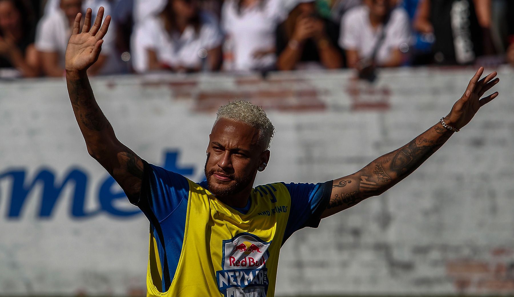 Neymar en un partido de exhibición en Brasil