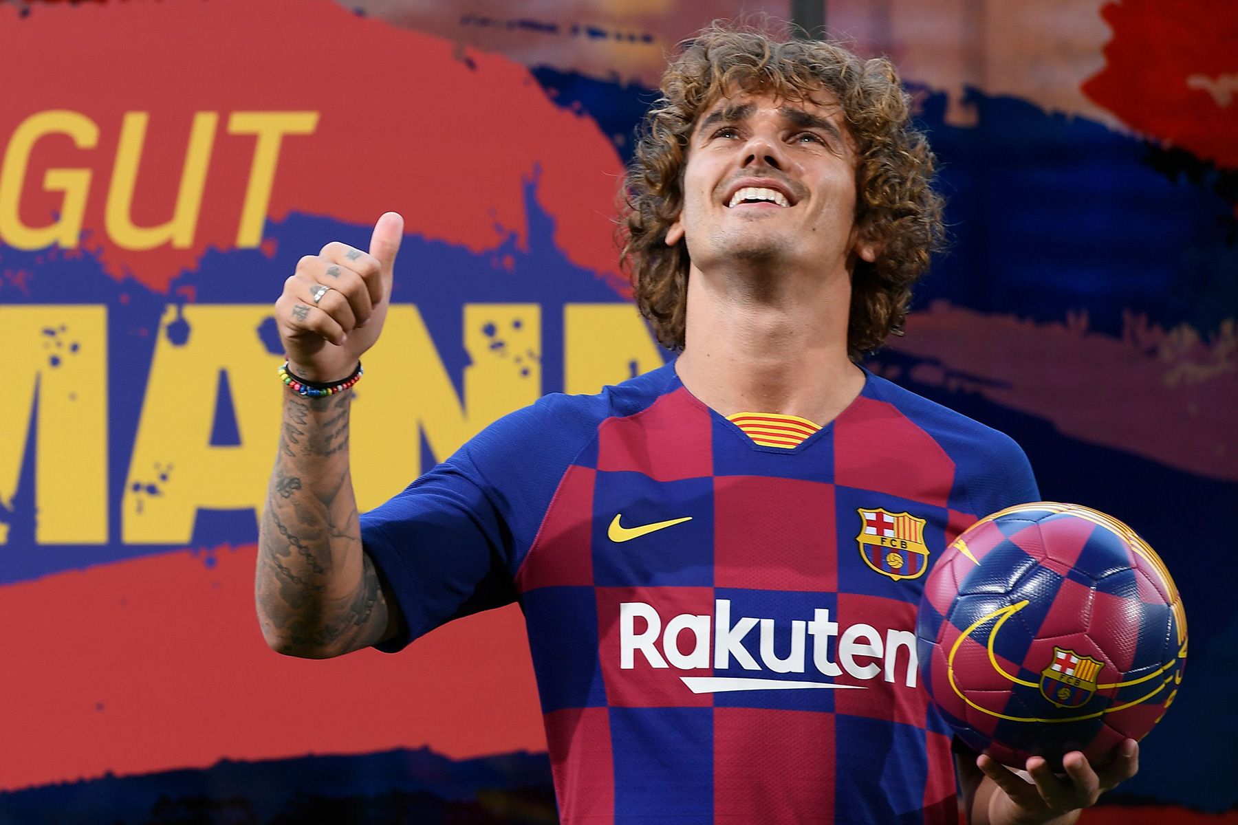 Antoine Griezmann en su presentación como jugador del Barça