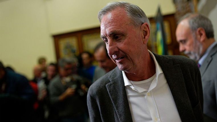 Johan Cruyff, ex of Barça, in an act of his foundation with the Universitat Autònoma de Barcelona