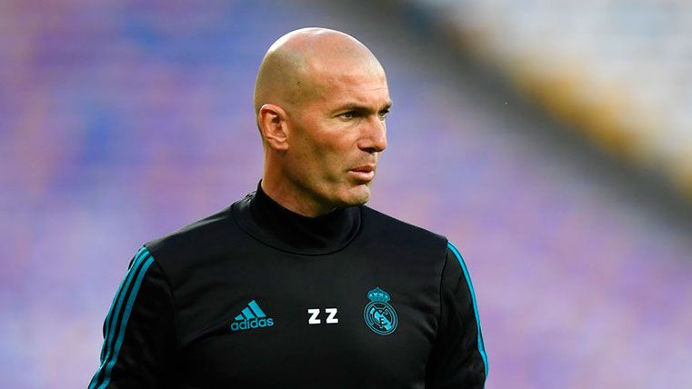 Zidane, during a training of Real Madrid