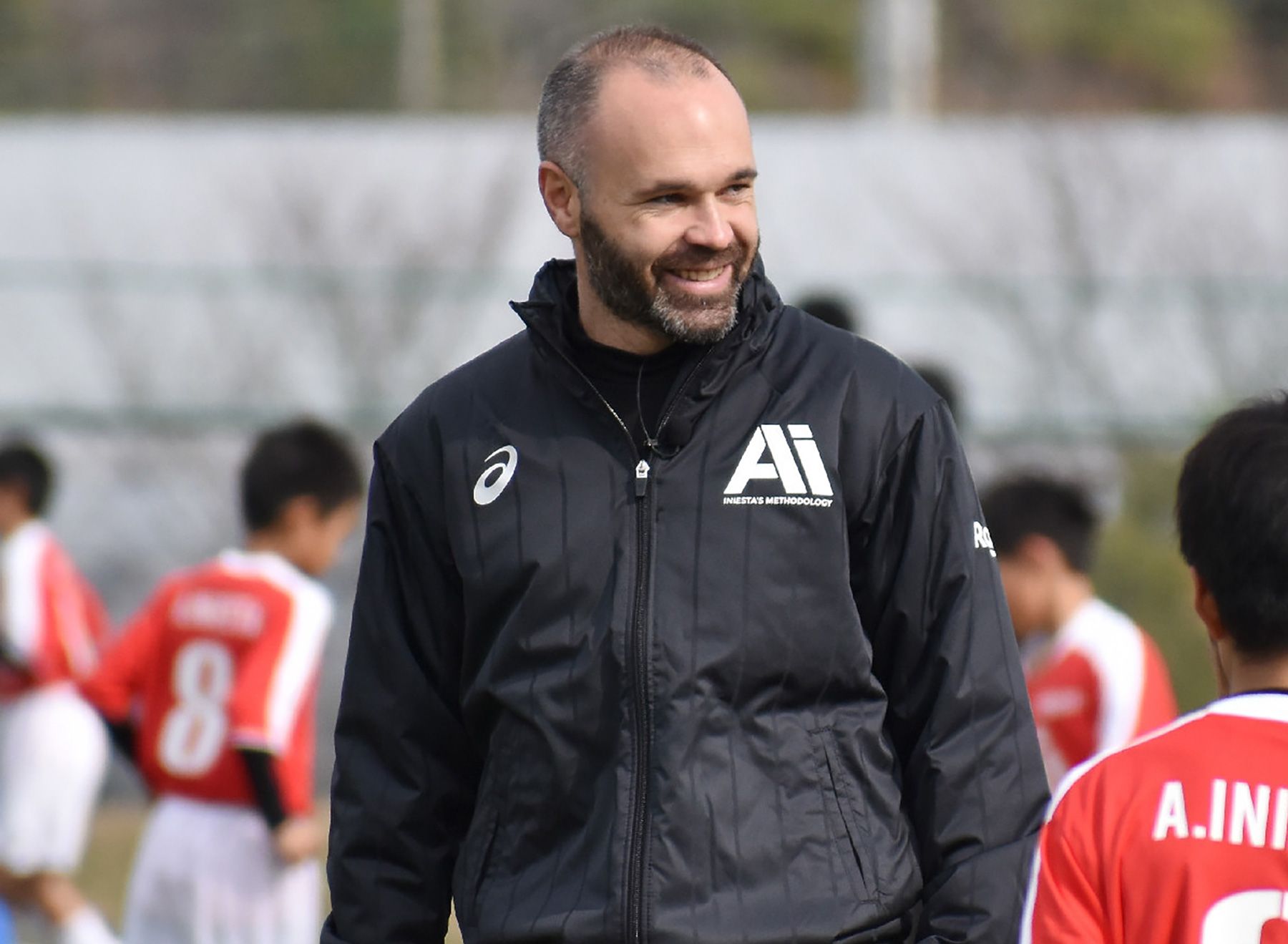 Andrés Iniesta in a training in Japan