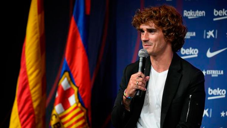 Antoine Griezmann, durante la presentación