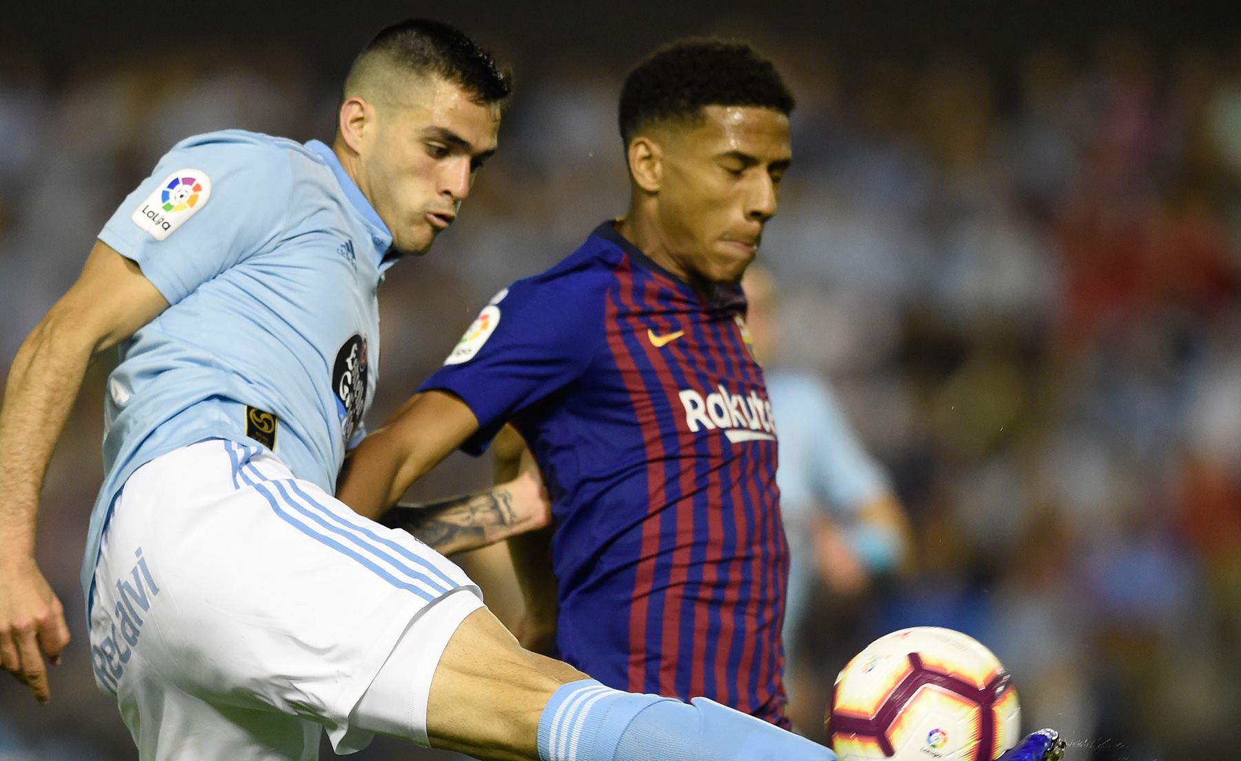 Todibo in a match with Barça against Celta