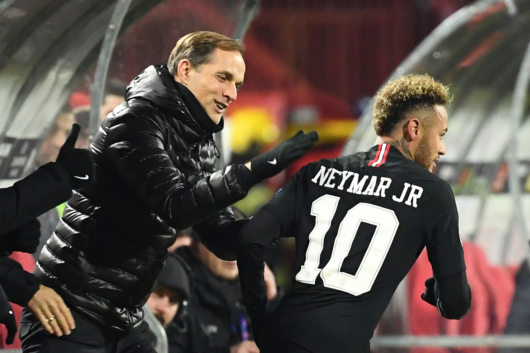 Neymar and Tuchel in a match of PSG