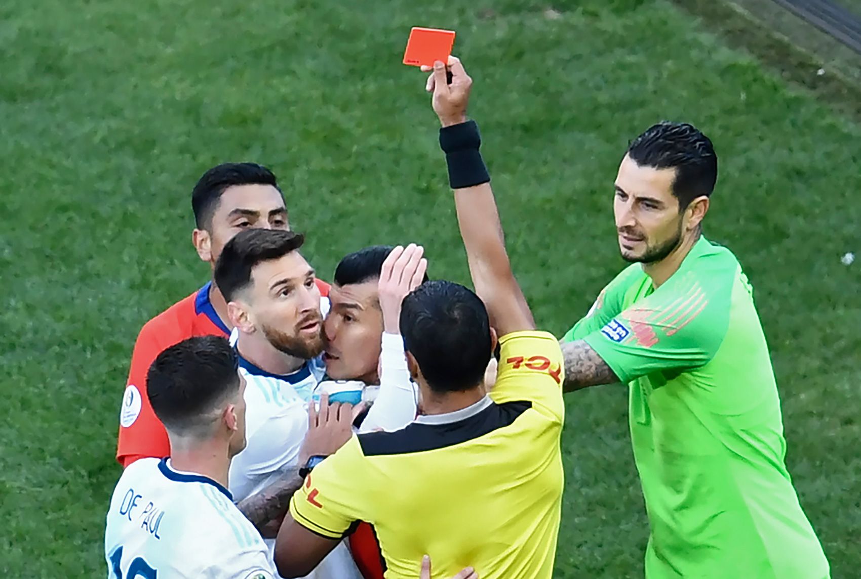 Leo Messi was ejected against Chile