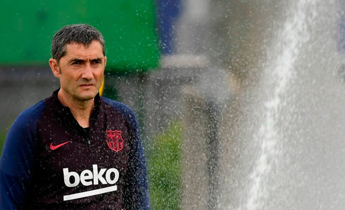 Ernesto Valverde, durante un entrenamiento