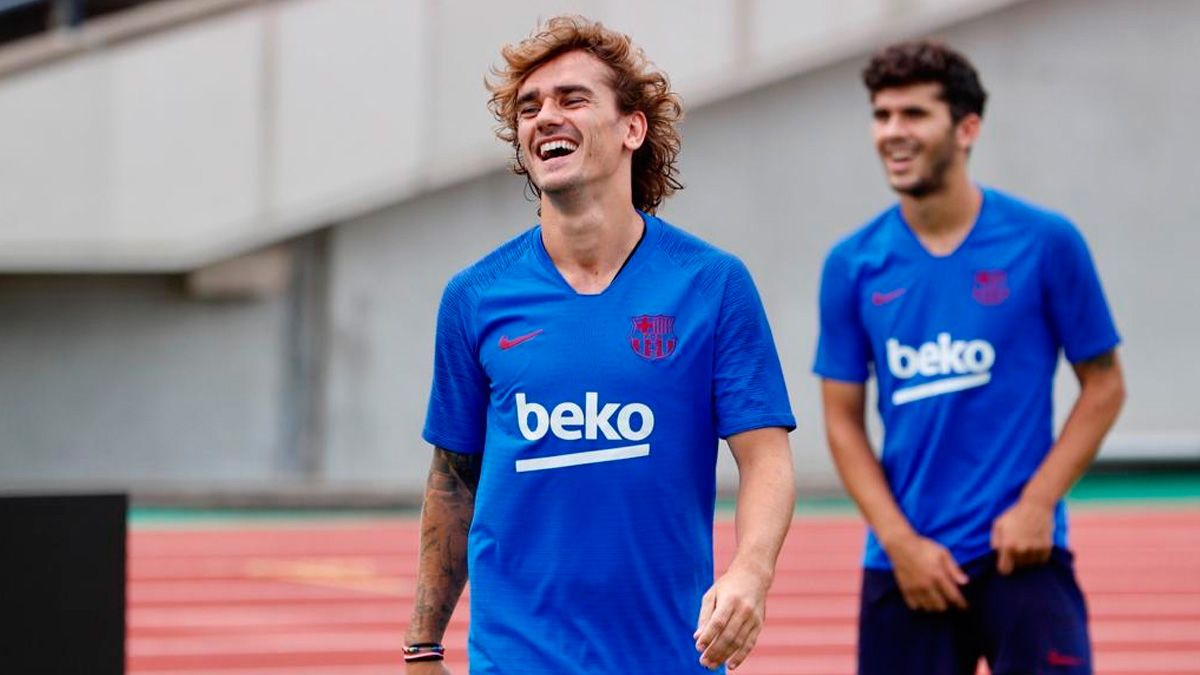 Antoine Griezmann en un entrenamiento del Barça | FCB