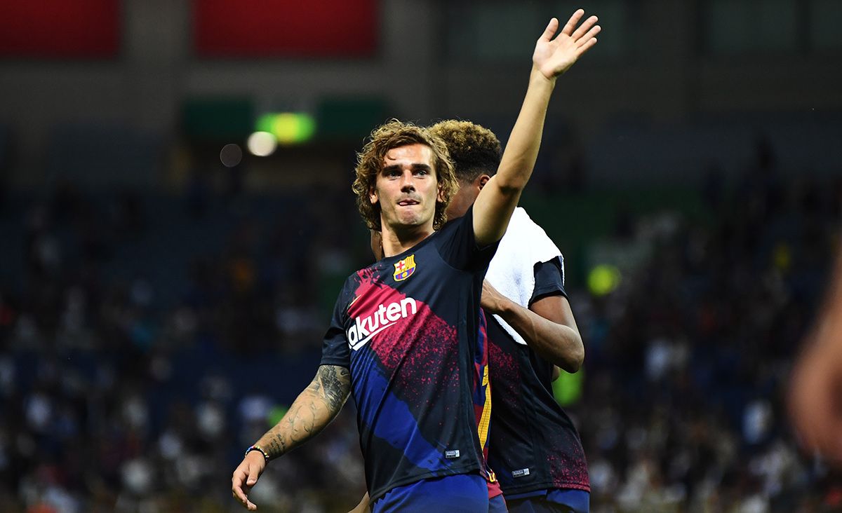 Antoine Griezmann, greeting to the 'fans' of FC Barcelona