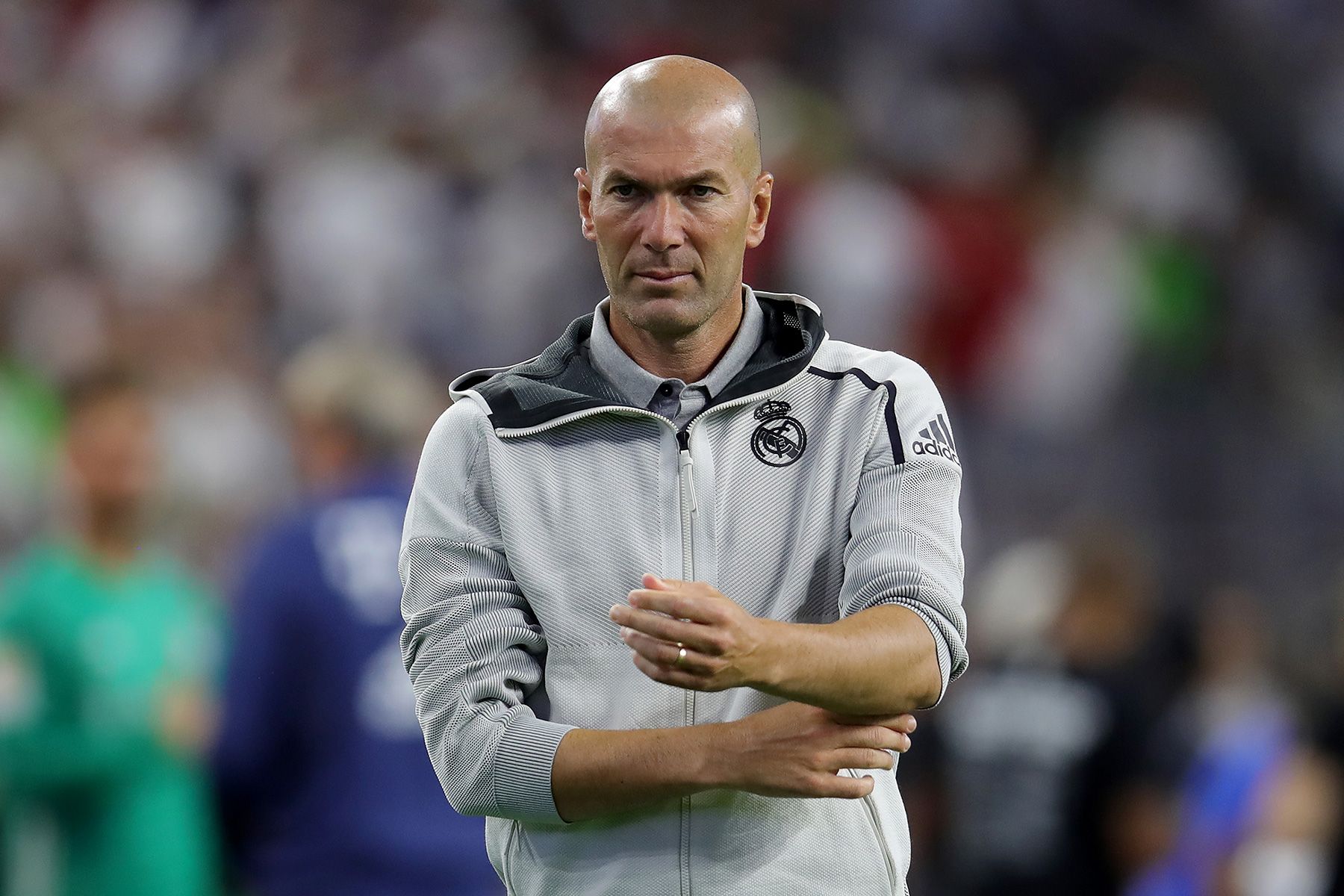 Zidane en un partido de pretemporada del Madrid