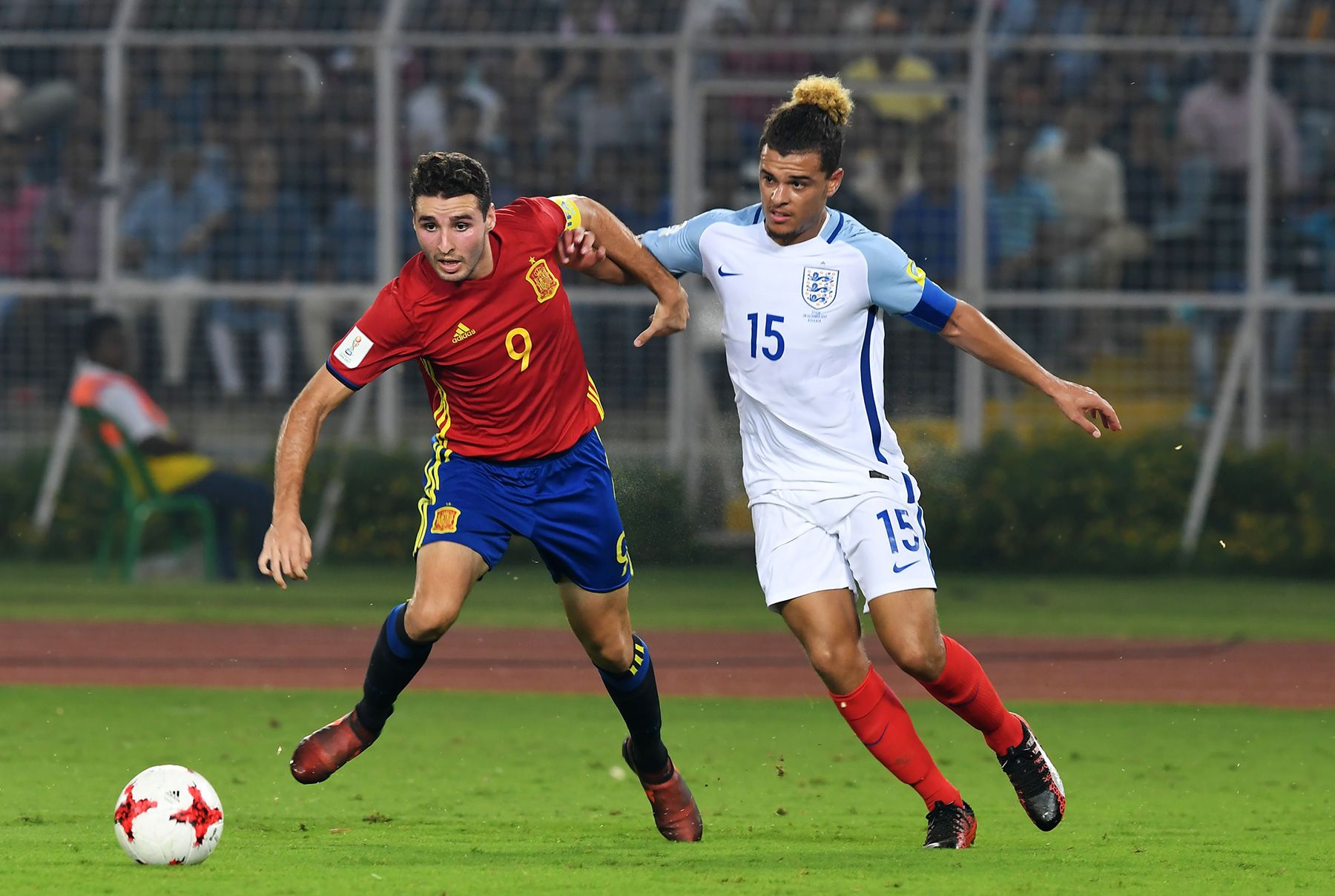 Abel Ruiz in a match with the lower categories of Spain