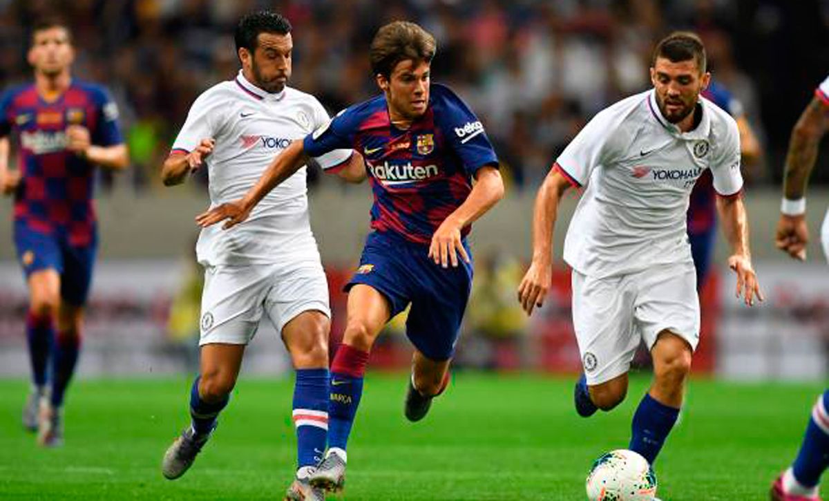 Riqui Puig, in the match against Chelsea