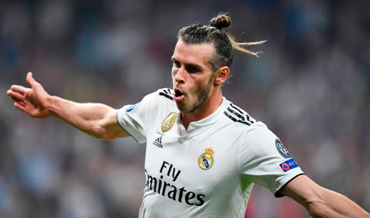 Gareth Bale, celebrando un gol con el Real Madrid