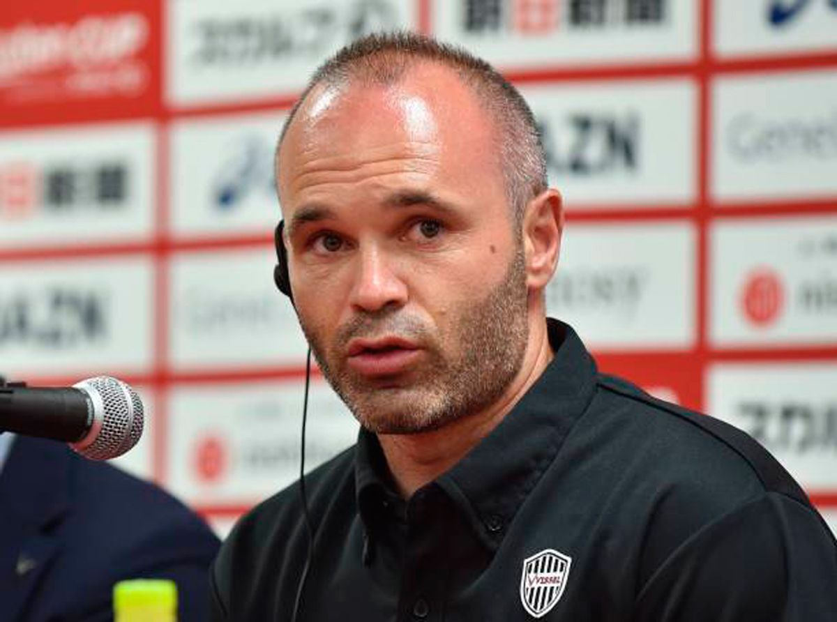 Andrés Iniesta, during a press conference