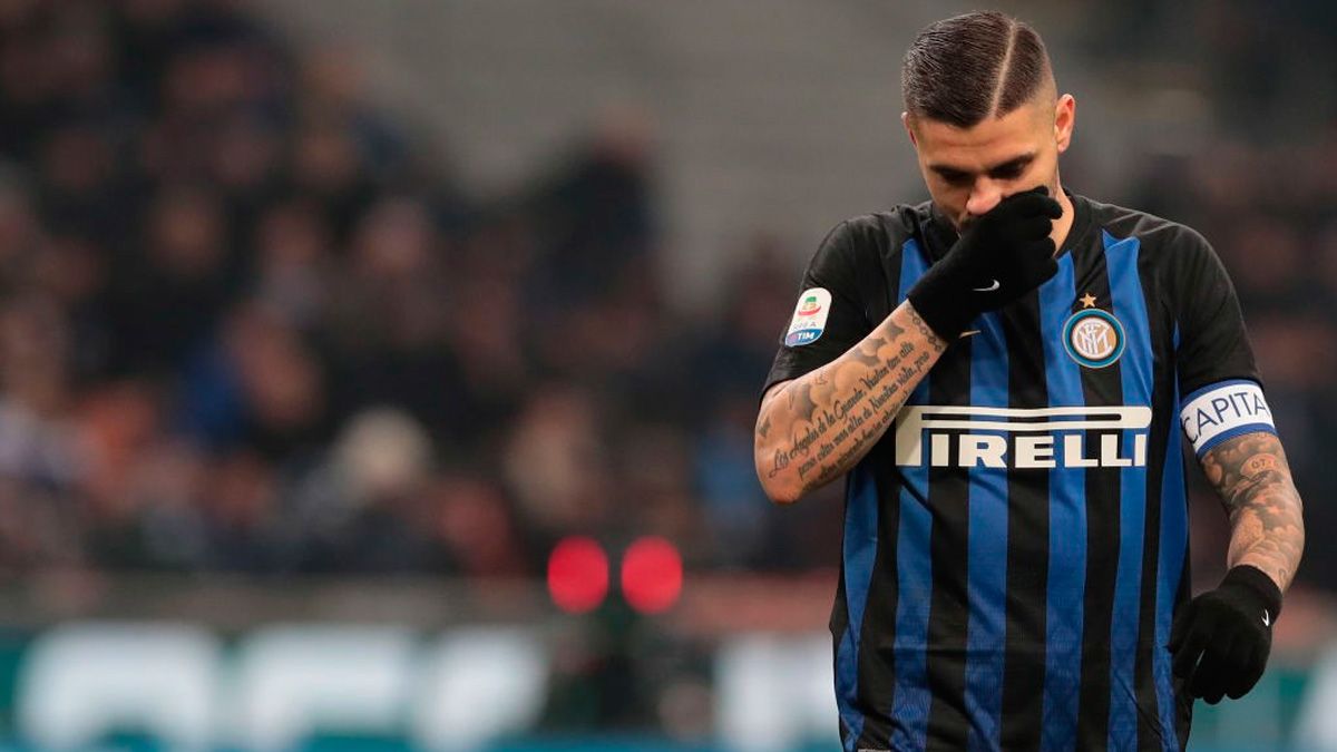 Mauro Icardi, that still has to clarify his future, in a match with Inter Milan