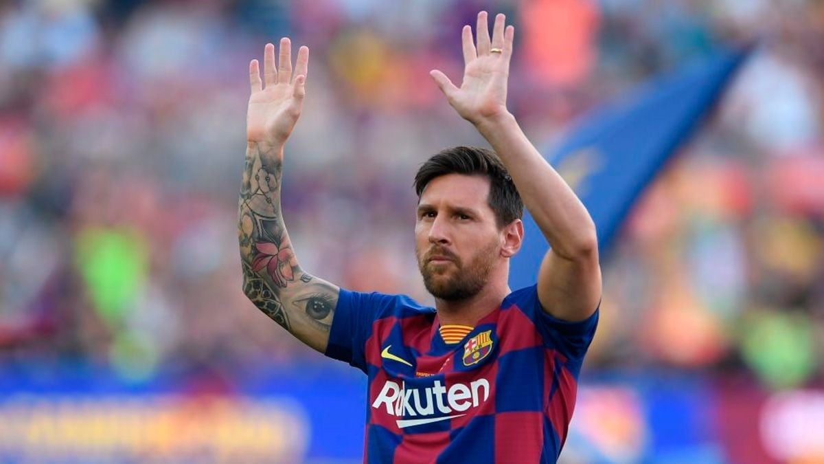Leo Messi en la presentación del Barça 2019-20 en el Camp Nou