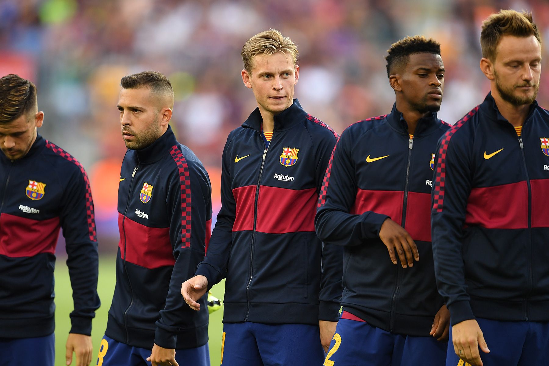 The players of Barça before the Gamper